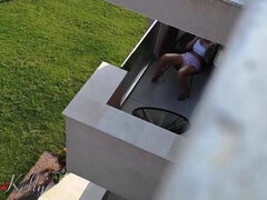Hot MILF Neighbor Wet Kelly Caught Masturbating on Balcony - Big Tits Solo Action