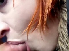 Auto, Handjob, Hd, Im freien, Pov, Rotschopf, Titten, Hure