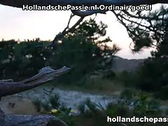 Amatør, Stor kukk, Blond, Kukk suging, Nederlansk, Milf, Utendørs, Skrikende