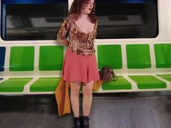 Hot Latina MILF Flashes Tits & Fingers Pussy on Public Train Ride - LadyRoma