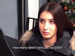 Girl owes money and she is fucked after the debt collector finds her