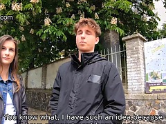 HUNT4K. The need for easy money motivates the boy to sell his girlfriends pussy to a rich boy