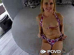 Pov, platinum-blonde, small-tits
