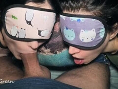 Любители, Минет, Семяизвержение, Сперма на лице, Две девушки, От первого лица, Втроем