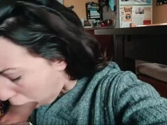 Duży kutas, Obciąganie, Para, Wytrysk, Kutas, Domowej roboty, Punkt widzenia, Połknąć