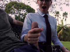 Amatorka, Obciąganie, Twarzowy, Punkt widzenia, Publiczny, Nastolatki, Mocno, Markowy