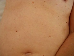 Wife fuck plays and shows her hairy pussy for cum