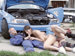 Arsch, Geschnappt, Paar, Fett, Hd, Im freien, Jungendliche (18+), Flotter dreier