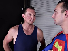 Cosplay wrestler assfucked and facial jizzed by gay dom