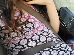 Brunetka, Samochód, Sukienka, Francuski, Dziewczyna, Włochaty, Majtki, Ważniak