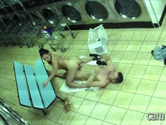 Morgan Lee gives a great head and gets fucked in laundry