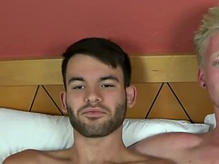 Stud with pierced nipples licks boyfriends nipples without a condom after casting