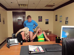 Threesome in the office with hot Chloe Temple and Tiffany Madison