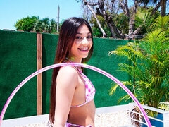 Amador amadora, Asiáticoa, Pauzão, Flexível, Melharucos naturais, Ao ar livre cartaz de rua outdoor, Magrinha, Adolescente