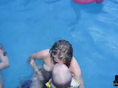 Spring Break teens fucking some guys at a pool party