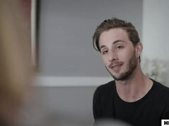 Amerykański, Blondynka, Złapany, Kobiety mężczyzna, Dojrzałe, Macocha, Pończochy, Trójkąt