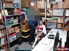 Store officer fucks slut teen shoplifter