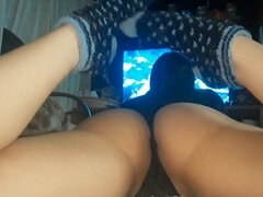 Join this nerdy gamer girl for a steamy strip game of GEARS