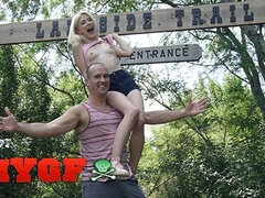 금발의, 오랄섹스, 도기스타일, 얼굴에, Hd, 야외의, 조그마한, 공개적인