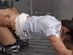 Racy Japanese hussy having a hard core fuck in public