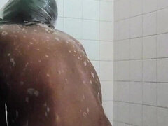 Americkej, Bbw, Čierne, Dildo, Žena, Masturbácia, Sprcha, Sólo