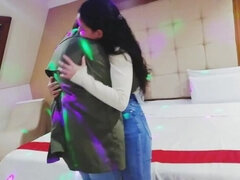 Camera records two college girls outside class part 1