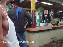 Store bryster, Blondine, Lækker, Blottere, Offentlig, Fisse, Solo, Bryster