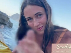 Amatoriale, Brunetta, Pisello, Piedi, Francese, Sega, All'aperto, Punto di vista pov