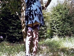 Britânico, Saltos, Lingerie, Ao ar livre cartaz de rua outdoor, Retrô antigo, Meias finas, Minissaia