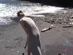 Leie, Strand, Braunhaarige, Fingern, Hd, Im freien, Pov, Dürr