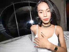 Big boobs Thai teen ladyboy oral job before assfuck drilling