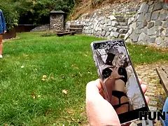 Hunt4k. while keeping husband on leash girl with lovely breasts gets penetrated