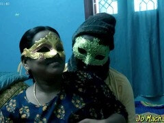 Tante, Blasen, Paar, Selbstgemacht, Indisch, Maske, Reif, Titten