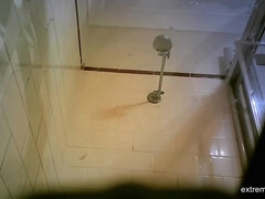 busty stepsister brushes her teeth naked