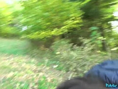 お尻, デカパイ, 黒人, 茶髪の, 自然山雀, ピアス, 公共, オマンコ