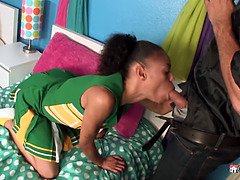 Skinny Latina Cheerleader fucked by Father Brads Big Cock