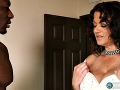 Betty Boobs throats a big cock and gets her ass pounded