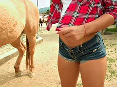 Latina cowgirl Gabriella Ford fucked by huge cock