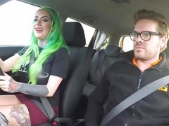 Hot inked whore gets pounded by her English driving teacher