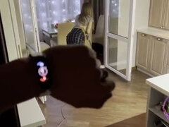 Naughty Housemaid Fucked Hard While Wife is Away - Blonde Teen Bunny Rabbits in Hot Kitchen Sex