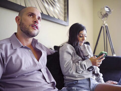 Lovely petite Binky Beaz has some fun with her stepdad