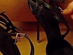 Big Cumshot on Black Pointed Toe Special Order Charlotte Luxury Ultra Hels Shoes