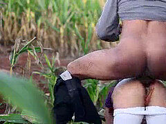 Anal, Verga grande, Negro, Al aire libre, Público