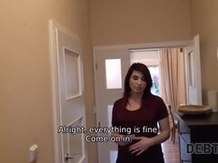 DEBT4k. Pregnant lovely with red hair spreads legs for the debt collector - Big tits