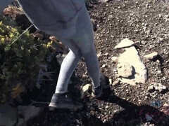 Amatør, Rumpe, Svart, Kjæreste, Utendørs, Barbert, Tynn, Pupper