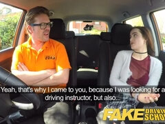 Fake Driving School New learners tight pussy stretched by instructors cock