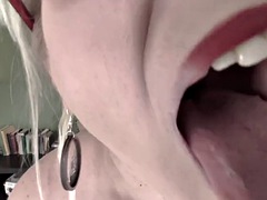Giantess Alice plays with you in the air before swallowing you whole and digesting you through her body
