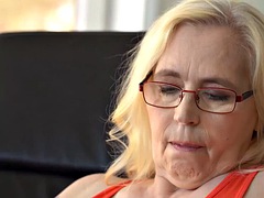 MATURE4K. Saggy mature with glasses gets fucked by men on the couch