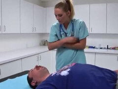 White Nurse - Threesome in the Hospital with Cum Load
