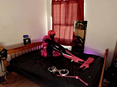 Sissy maids self bondage with violin and ballet boots